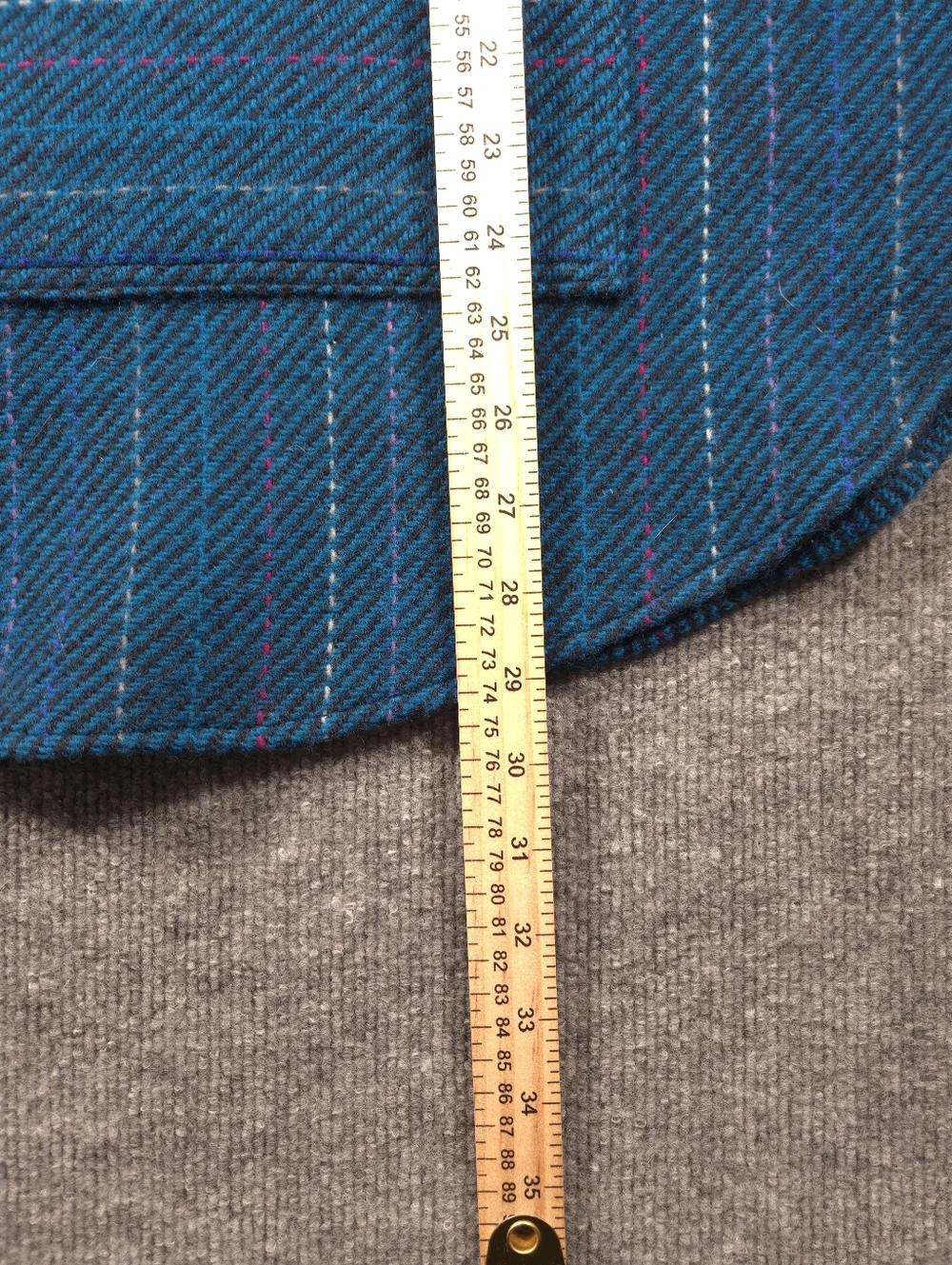Mendocino Woolens Handwoven Pure Wool Poncho Top Blue Striped Artisan Made OS‎